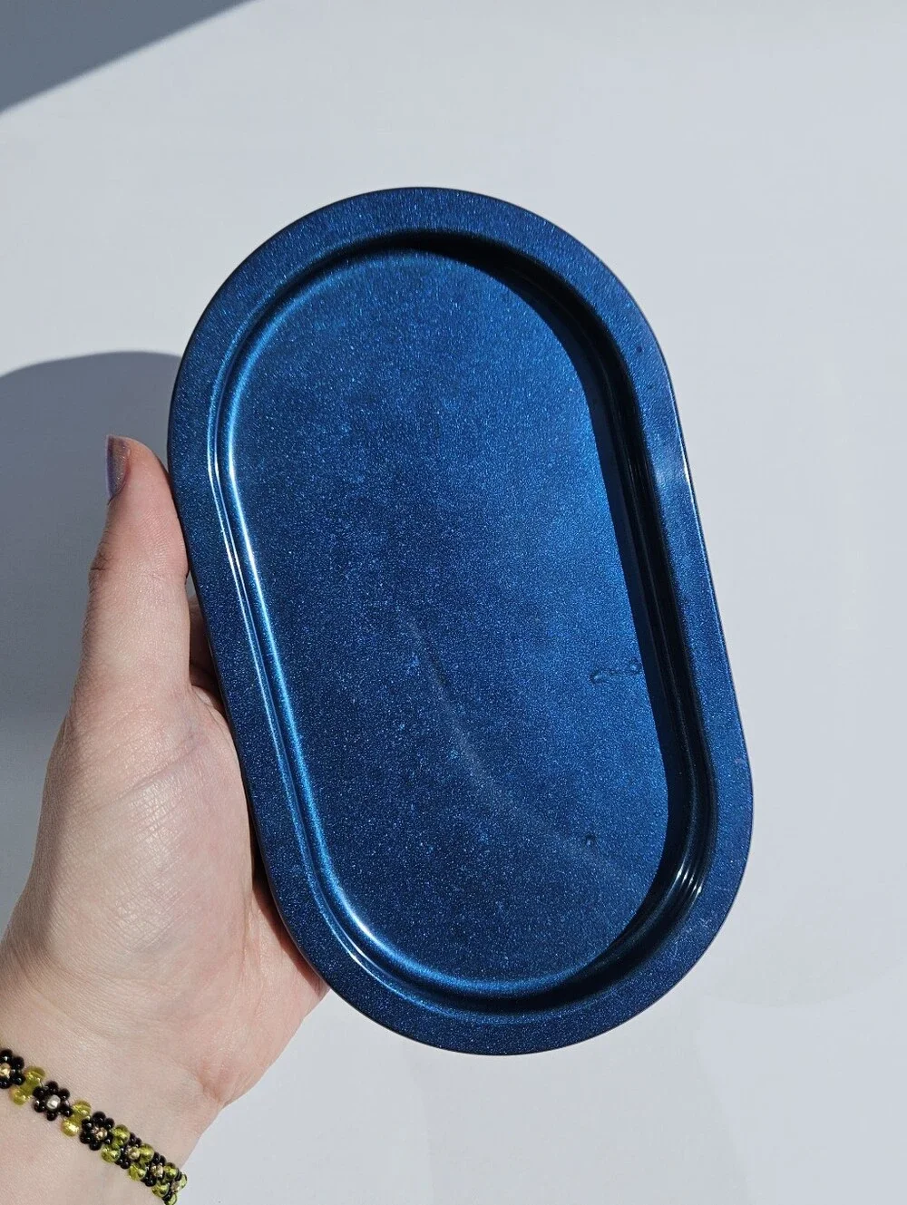 Handmade Dark Blue Resin Trinket Tray Goth Witchy Decor Fathers Day Gift Spooky